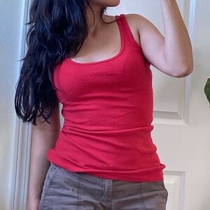 Faded Glory Women’s Bright Red Ribbed Tank